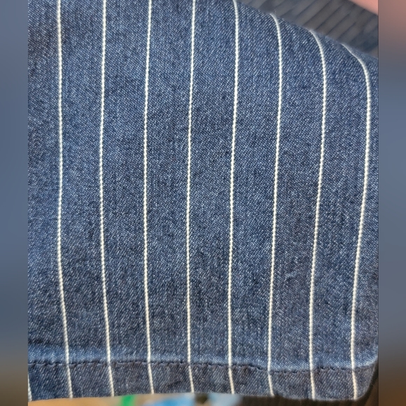 Denim Pinstriped Crop & Pant Set - Picture 7 of 8